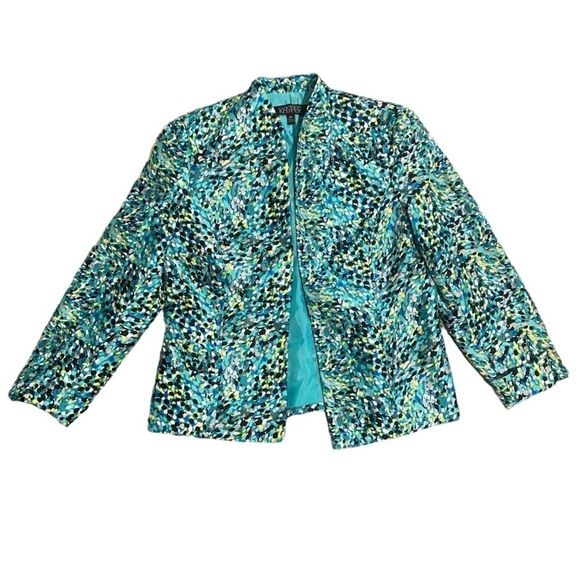Kasper Jackets & Blazers - Kasper Green Multicolored Women’s Blazer-Size 8P